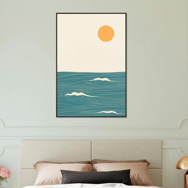 Golden Horizon – Ocean Metal Framed Poster Gift - - Metal Framed Posters
