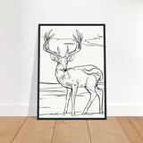 Elegance in Nature - Deer in Line - - Wooden Framed Posters