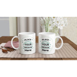 Morning Bliss - Customizable Ceramic Mug with Colored Rim - - Mugs