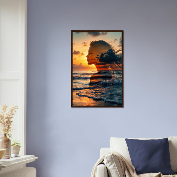 Sunset Dreams - Coastal Silhouette Framed Print - 40x60 cm 16x24″ Dark wood frame - Framed Posters