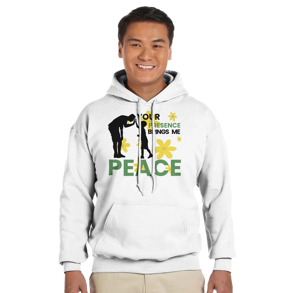 Flowers of Peace - Celebrating Fatherhood - White - Hoodies