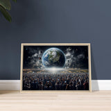 Planetary Watch - Earth and the Universe Above - - Framed Canvas