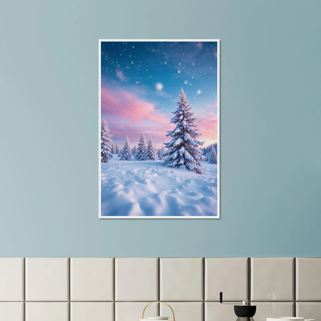 Winter Magic Framed Poster – A Cozy Gift for Her - White frame - Wooden Framed Posters