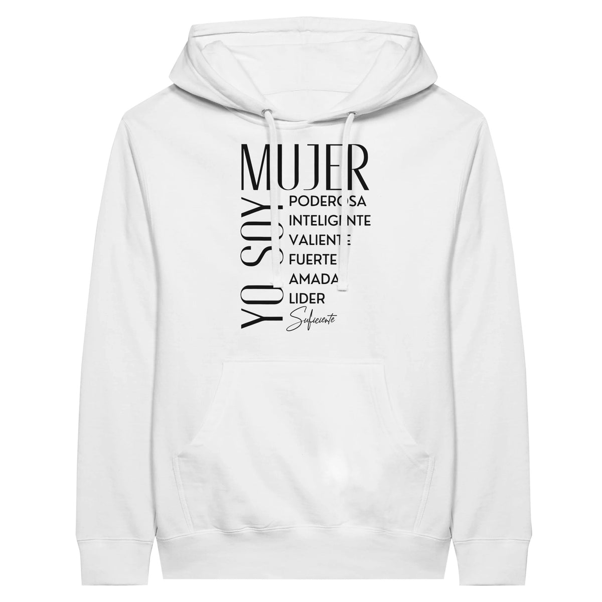 Empowerment in Every Stitch - Mujer Unisex Pullover Hoodie - White - Pullover Hoodies