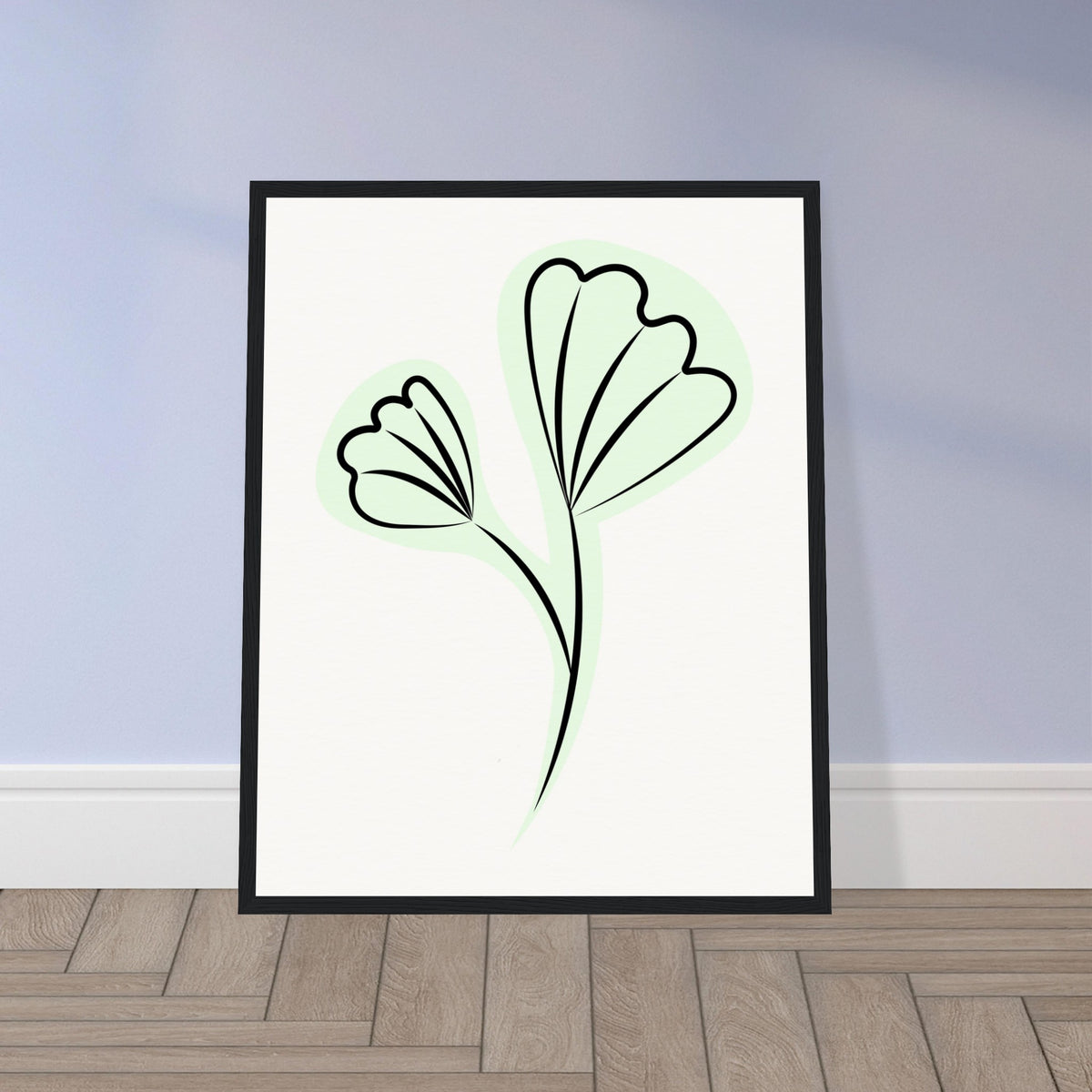 Elegant Floral Essence - Wooden Framed Art - - Wooden Framed Posters