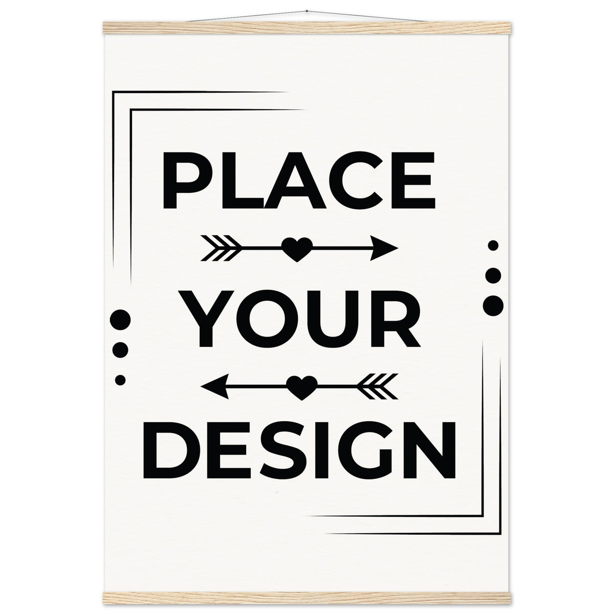 Elevate Your Space - Customizable Premium Matte Paper Poster with Hanger - 70x100 cm 28x40″ Natural wood wall hanger - Wooden Framed Posters