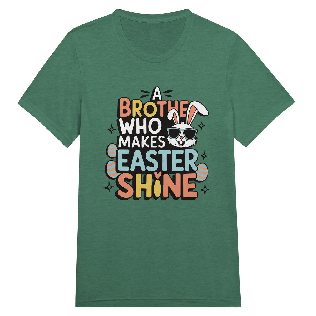 Easter Glow with the Best Brother Ever! - Grass Green Triblend - T-Shirt