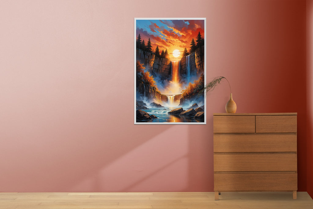 Sunset Cascades Splendor - - Framed Posters