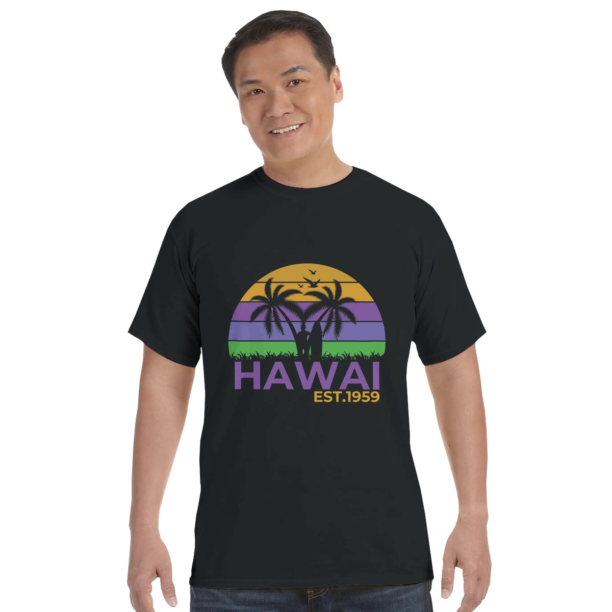 Hawaiian Sunset Vibes - Timeless Memories - Black - T-Shirts