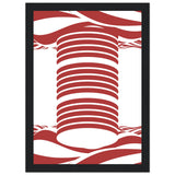 Twist of Elegance - Striking Red & White Art - A4 21x29.7 cm 8x12″ Black frame - Framed Posters