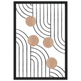 Timeless Elegance - Abstract Line Art with Natural Tones - 30x45 cm 12x18″ Black frame - Wooden Framed Posters