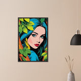 Premium Nature's Elegance - The Blue-Haired Muse - - Wooden Framed Posters