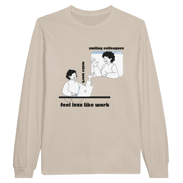 Comfort Fit Long-sleeve Shirt for Office Buddies - Sand - Long Sleeves T-shirts