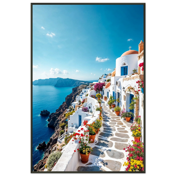 Santorini Serenity – Giftomory Framed Print - Default Title - Metal Framed Posters