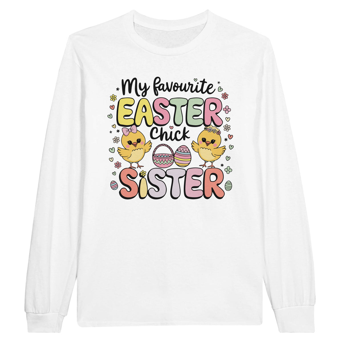 Easter Fun with My Sister – Cute Chick Shirt - White - Long Sleeves T-shirts