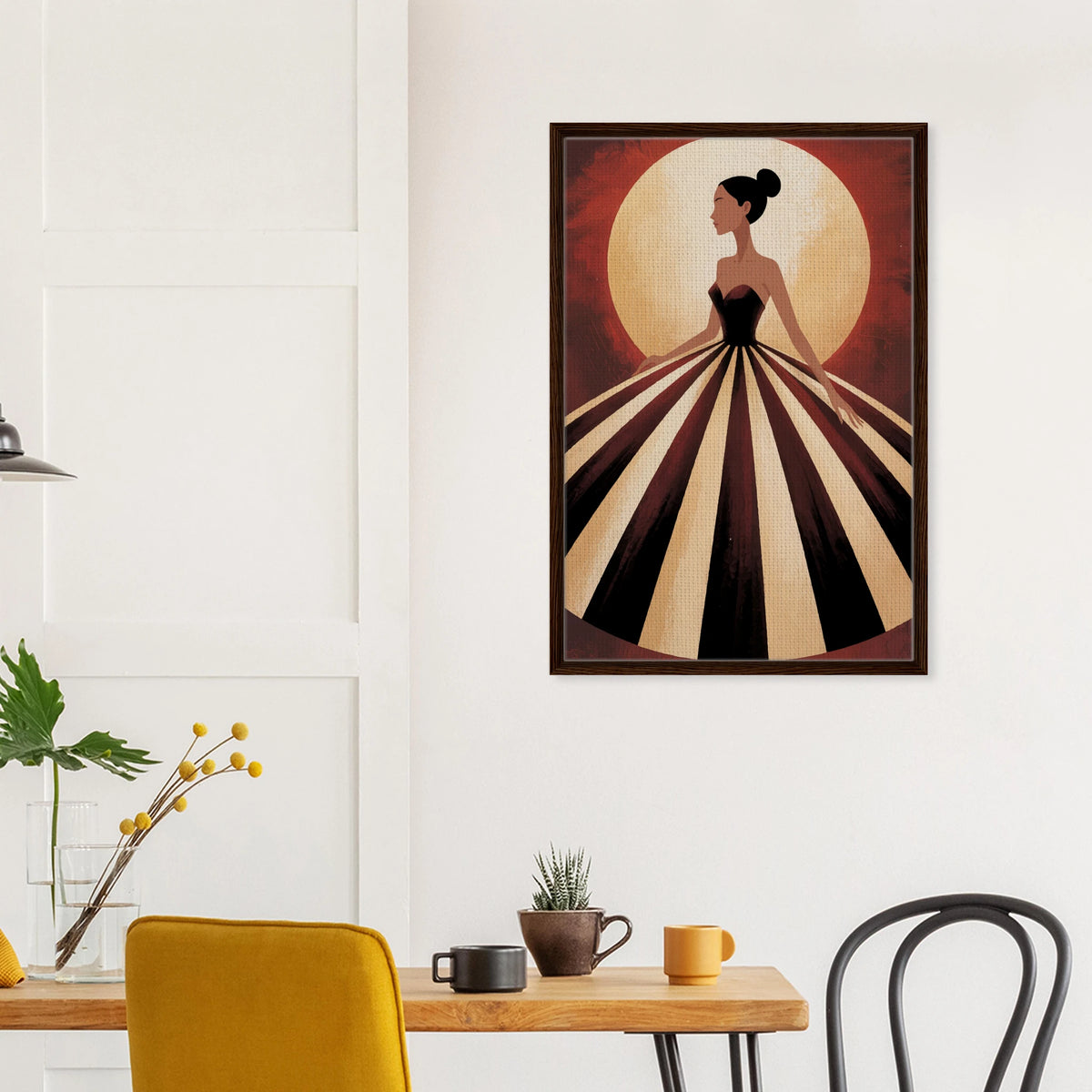 Framed Canvas Gift – Vintage Glamour Doll - Dark wood frame - Canvas