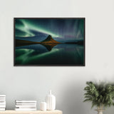 Wooden Framed Poster – Aurora & Mountain Gift - Black frame - Wooden Framed Posters