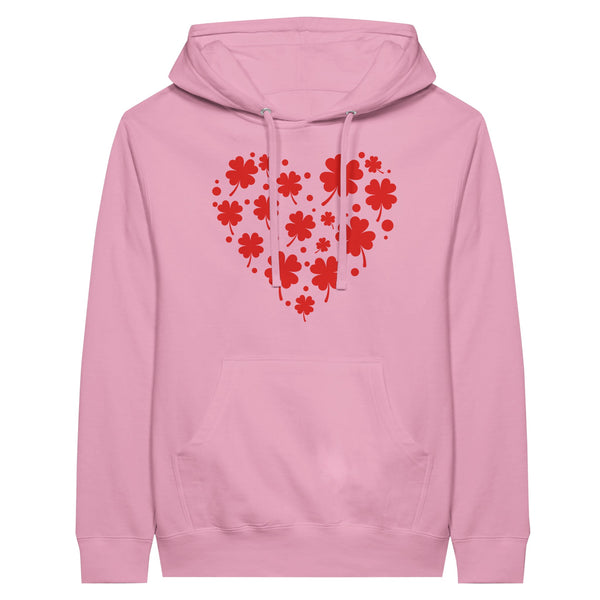 Blooming Memories - Red Heart Flower Unisex Hoodie - Light Pink - Hoodies