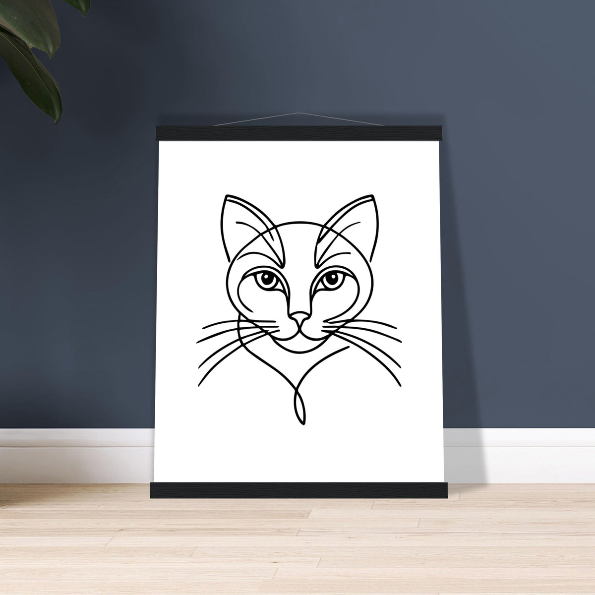 Cat's Gaze - Contemporary Line Art Poster - - Posters With Hanger