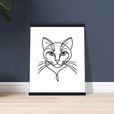 Cat's Gaze - Contemporary Line Art Poster - - Posters With Hanger