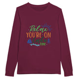 Escape to Relaxation - Let Our Sweatshirt Transport You! - Maroon - Long Sleeve T-shirts