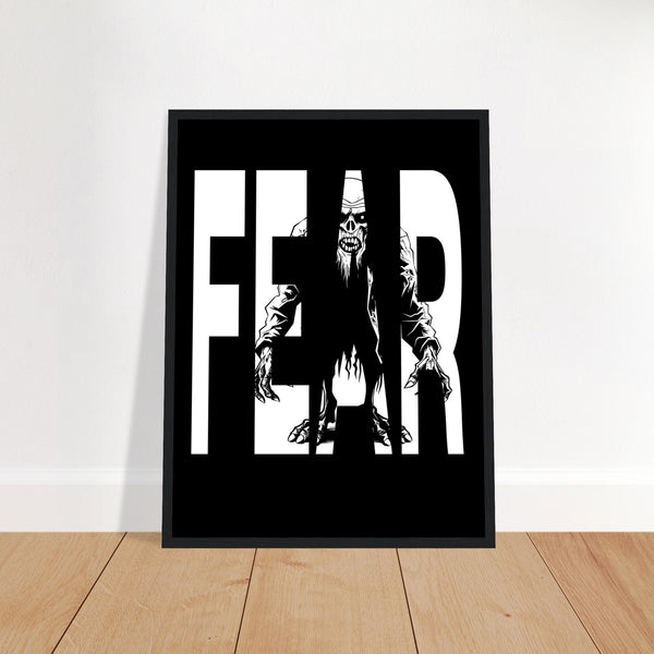 Embrace Fear - Bold Horror Art - - Wooden Framed Posters