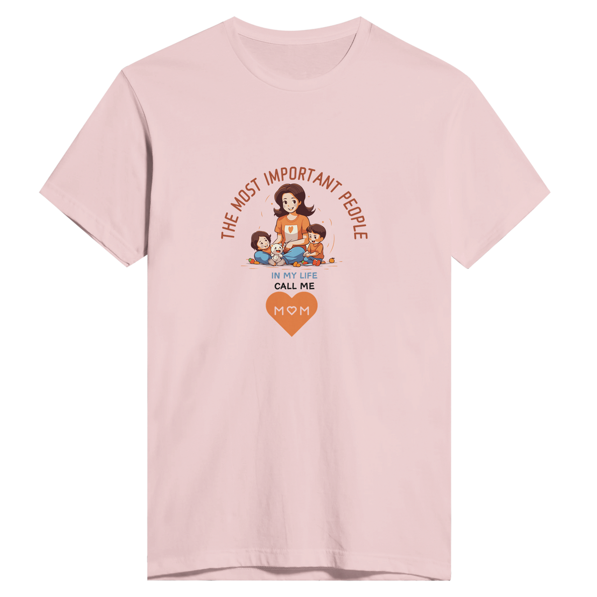 Love's Embrace - The Most Important People Call Me MOM Tee - Light Pink - Print Material