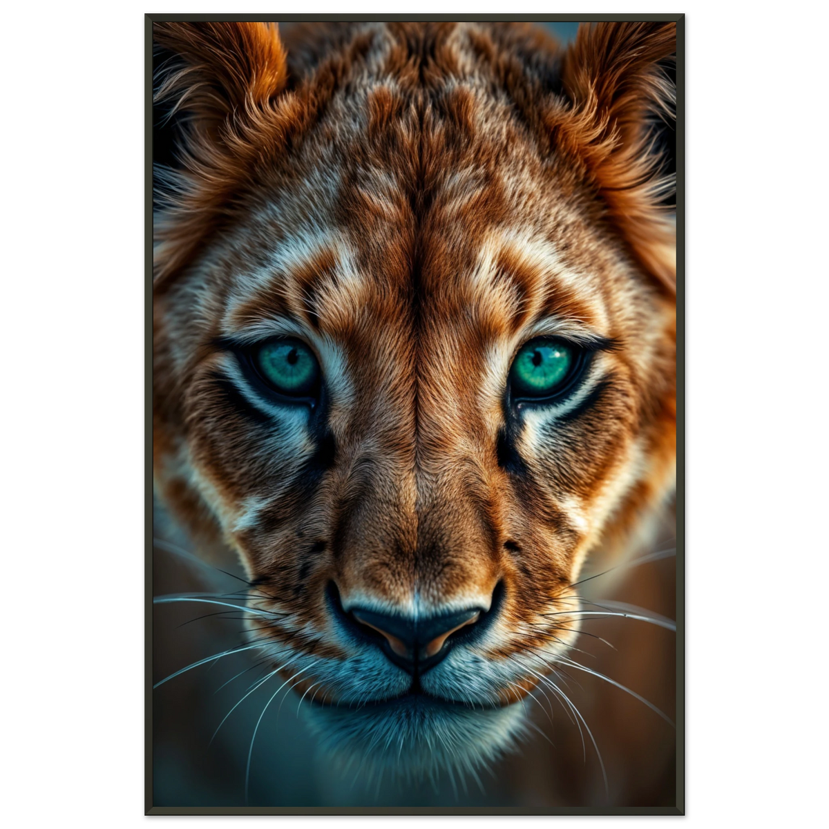 Soulful Stare - Big Cat Portrait, A Window to Wilderness - - Metal Framed Posters