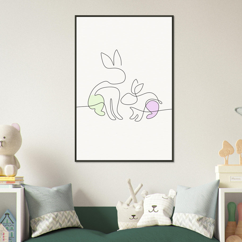 Bunny Bond - Minimalist Elegance - - Metal Framed Posters