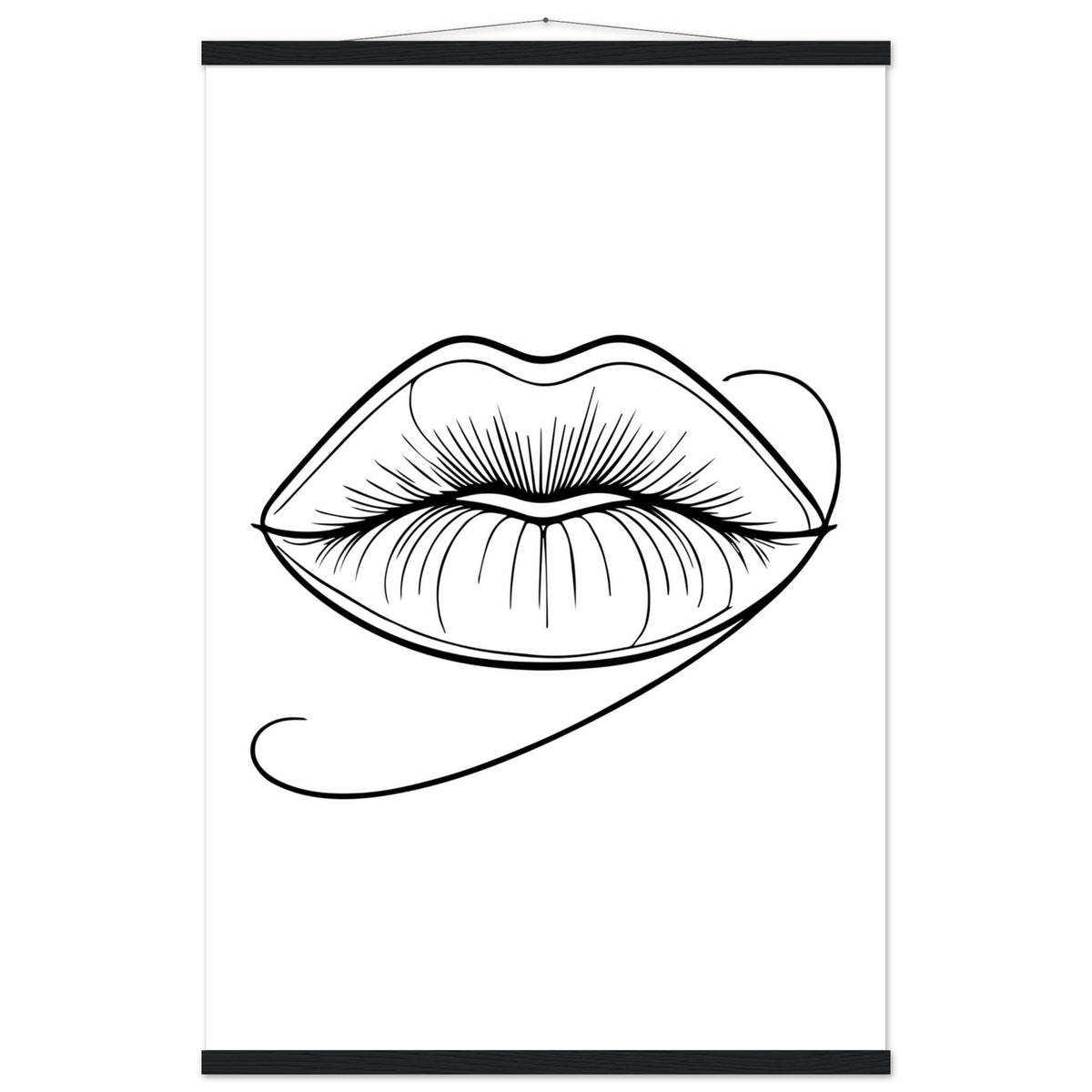 Lips of Expression - Minimalist Art on Premium Poster - 60x90 cm 24x36″ Black wall hanger - Posters With Hanger