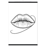 Lips of Expression - Minimalist Art on Premium Poster - 60x90 cm 24x36″ Black wall hanger - Posters With Hanger