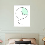 Serenity in Simplicity - Minimalist Face Art Poster - 60x80 cm 24x32″ White wall hanger - Posters With Hanger