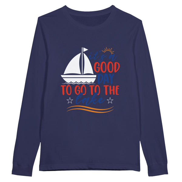 Lake Day Bliss - Good Day to Go to the Lake Longsleeve Tee - Storm - Print Material