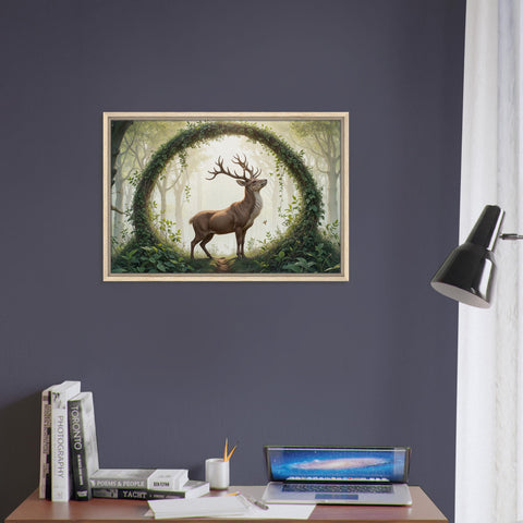 Image of Nature’s Guardian - Majestic Stag in Forest Arch