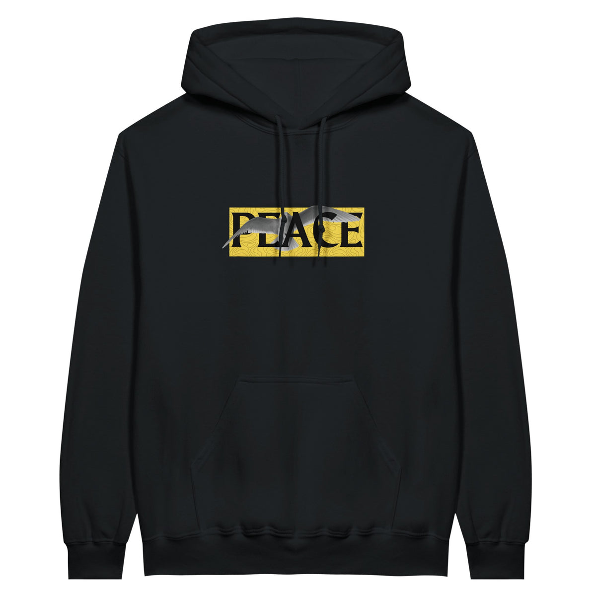 Peace in Motion - Elegant Design - Black - Pullover Hoodies