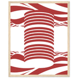 Twist of Elegance - Striking Red & White Art - 40x50 cm 16x20″ Wood frame - Framed Posters