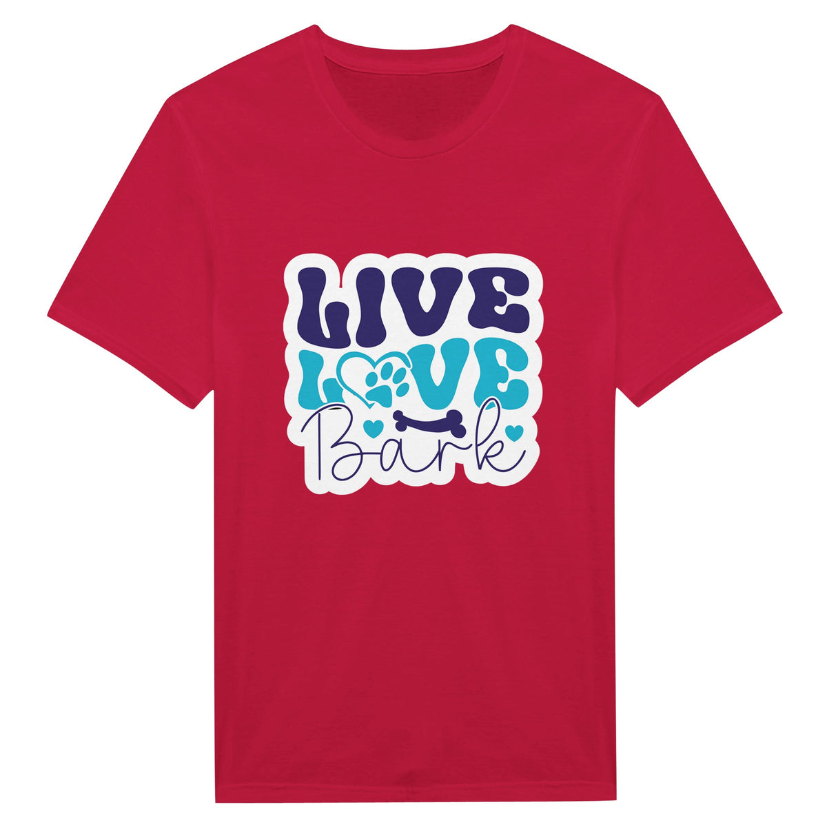 Live, Love, Bark - Wearable Wisdom for the Heart - Red - Print Material