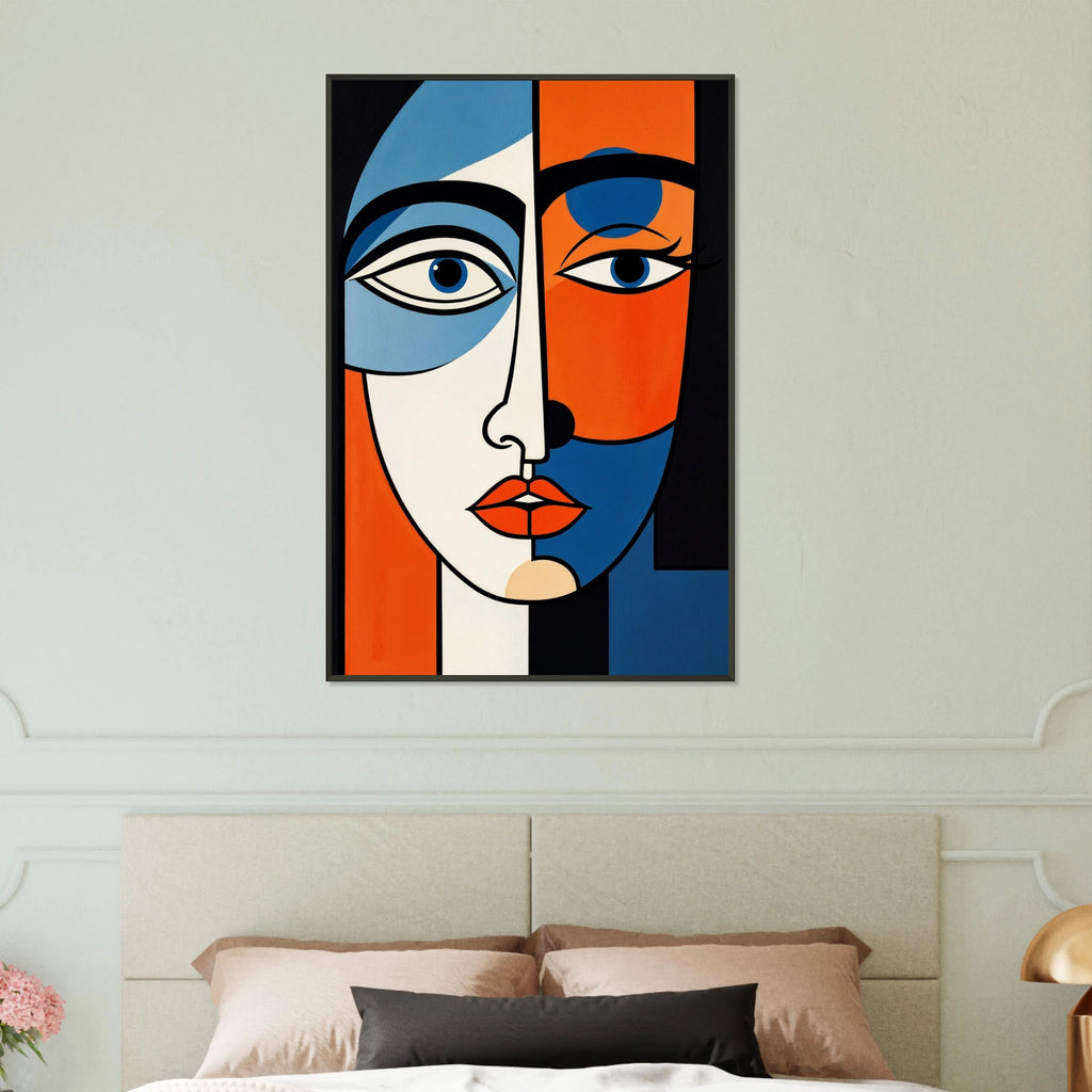 Artistic Facets - Contemporary Face Decor - 60x90 cm 24x36″ - Metal Framed Posters