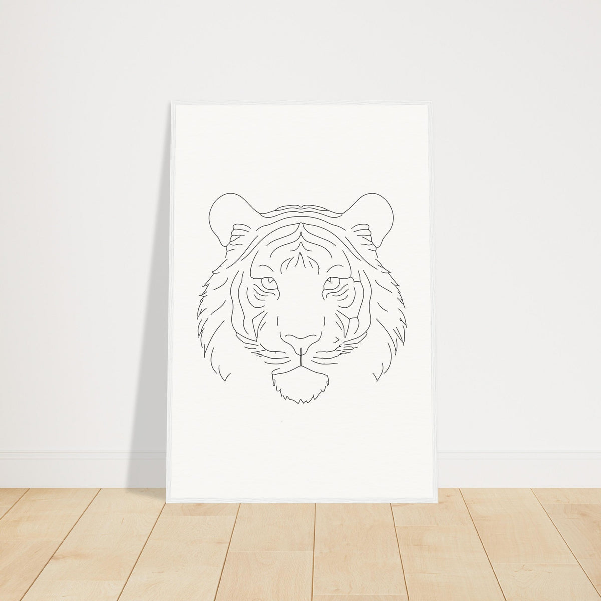 Majestic Lines - The Tiger's Gaze - 60x90 cm 24x36″ White frame - Wooden Framed Posters