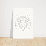 Majestic Lines - The Tiger's Gaze - 60x90 cm 24x36″ White frame - Wooden Framed Posters