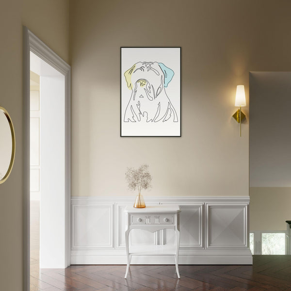 Canine Contour - Minimalist Dog Art - - Metal Framed Posters