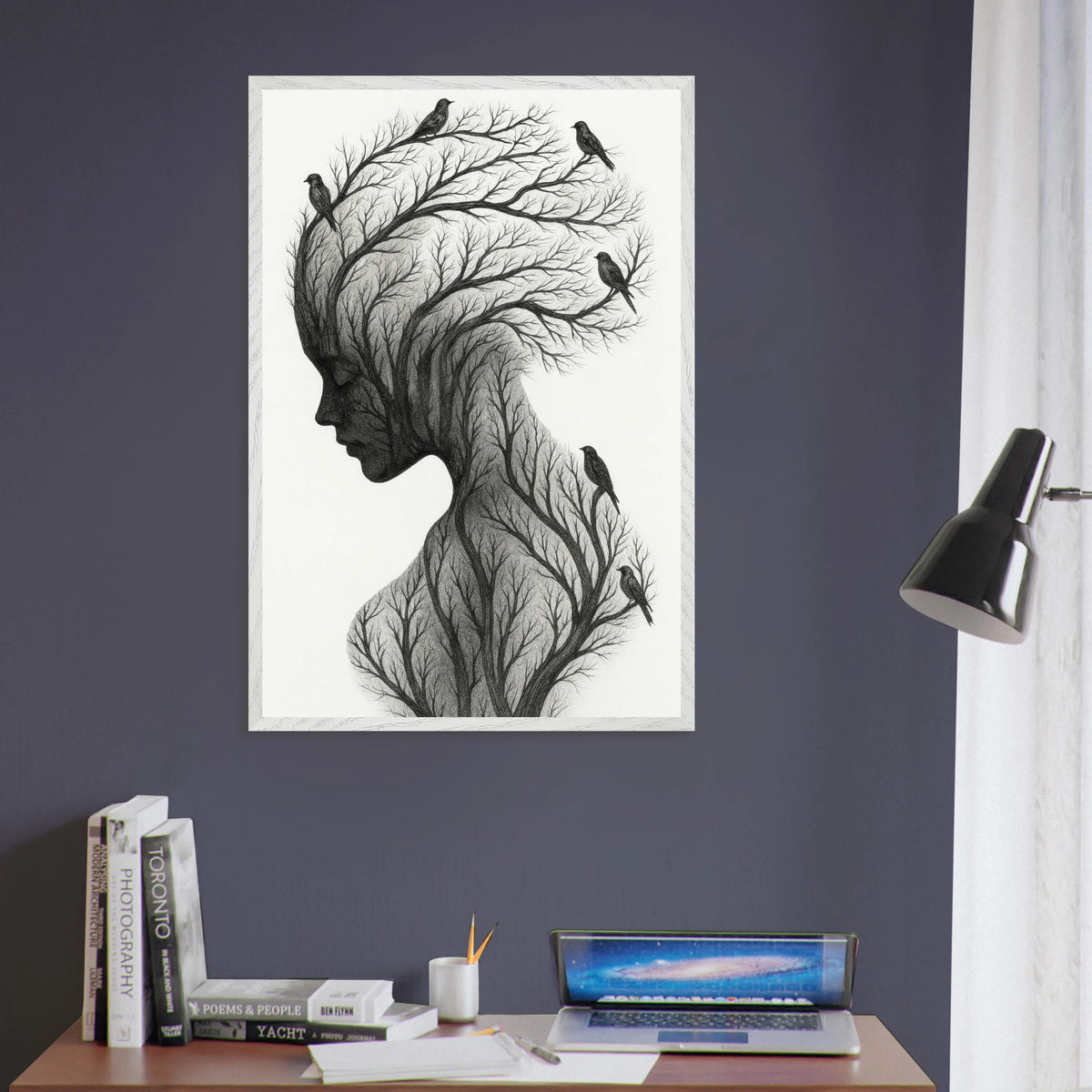 Whispering Branches – Wooden Framed Poster Keepsake - - Wooden Framed Posters
