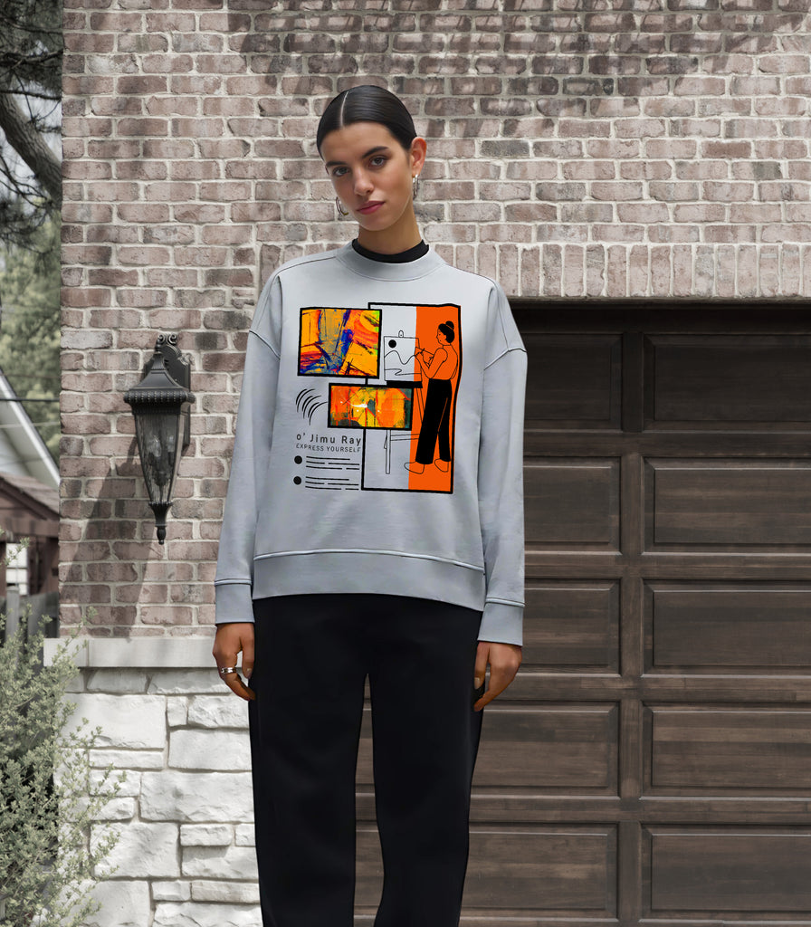 Canvas of Colors - Oversized Elegance - - Sweatshirts