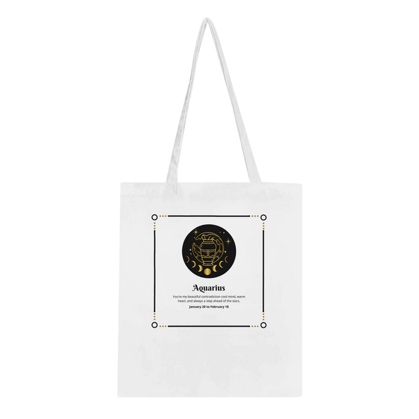 Zodiac-Themed Classic Tote Bag for Soulful Gifting - Aquarius - Tote Bags