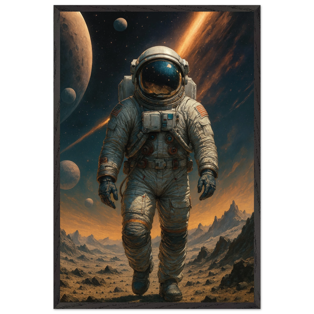 Cosmic Voyager – Wooden Framed Poster Gift - Black frame - Wooden Framed Posters