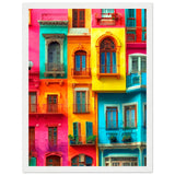 Vibrant Dreams - Colorful Cityscape Art - 30x40 cm 12x16″ White frame - Wooden Framed Poster