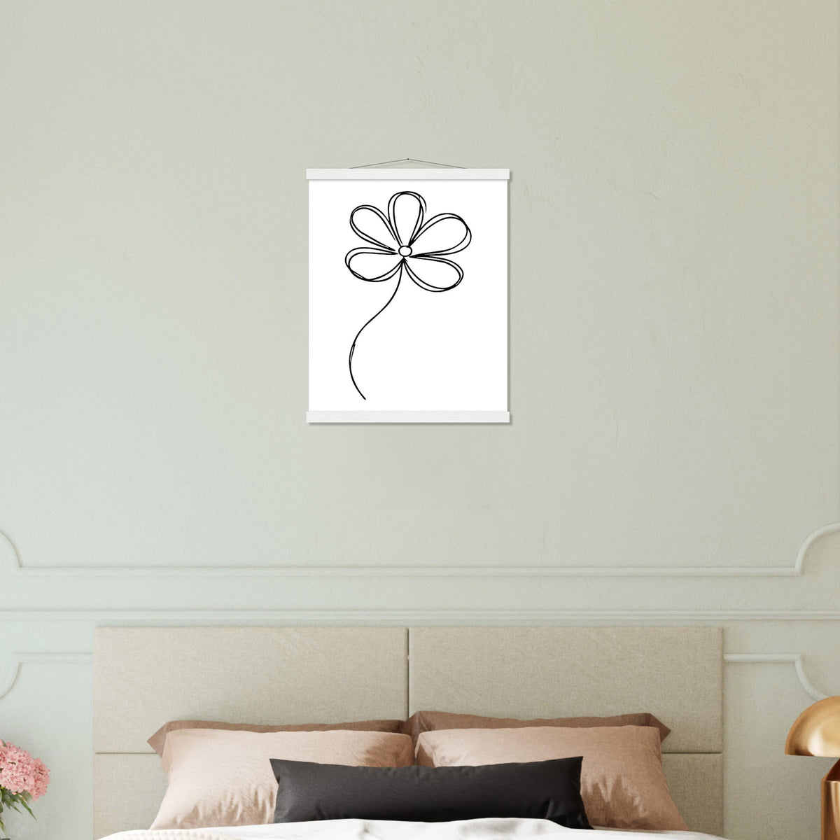 Sophisticated Minimalism - Magnetic Flower Poster - 40x50 cm 16x20″ White wall hanger - Posters With Hanger