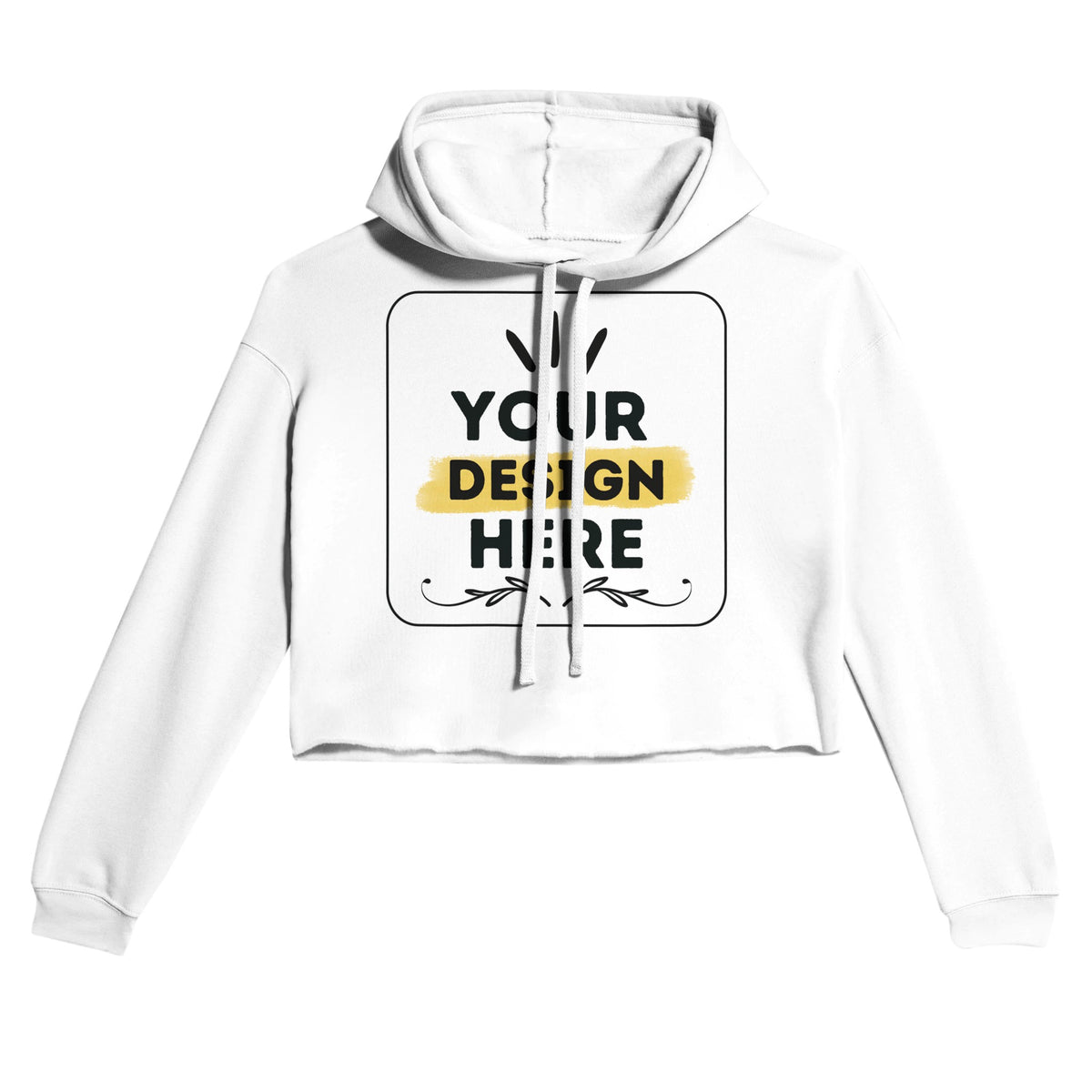 Effortless Elegance - Women's Customizable Cropped Hoodie - White - Hoodies