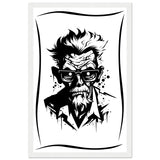 Edgy Artistry - Black and White Character - 28x43 cm XL (11x17″) White frame - Wooden Framed Posters