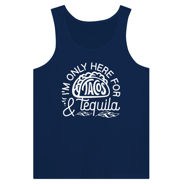 Tacos & Tequila Vibes - Tank Top for Taco Enthusiasts - Navy - Print Material